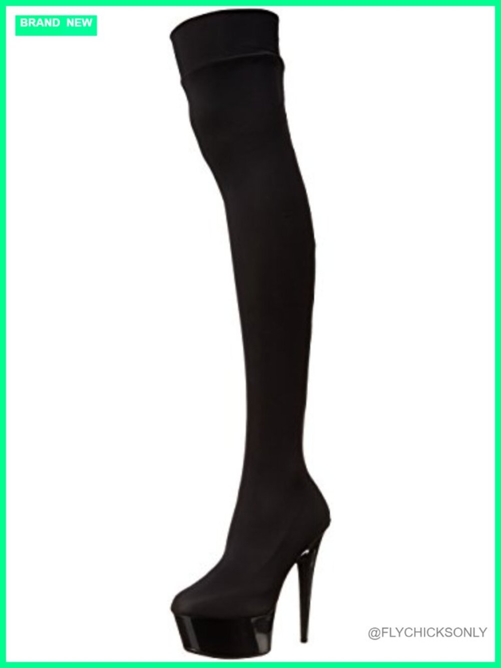 Stretch Lycra Thigh High Platform Stiletto Heel Boots